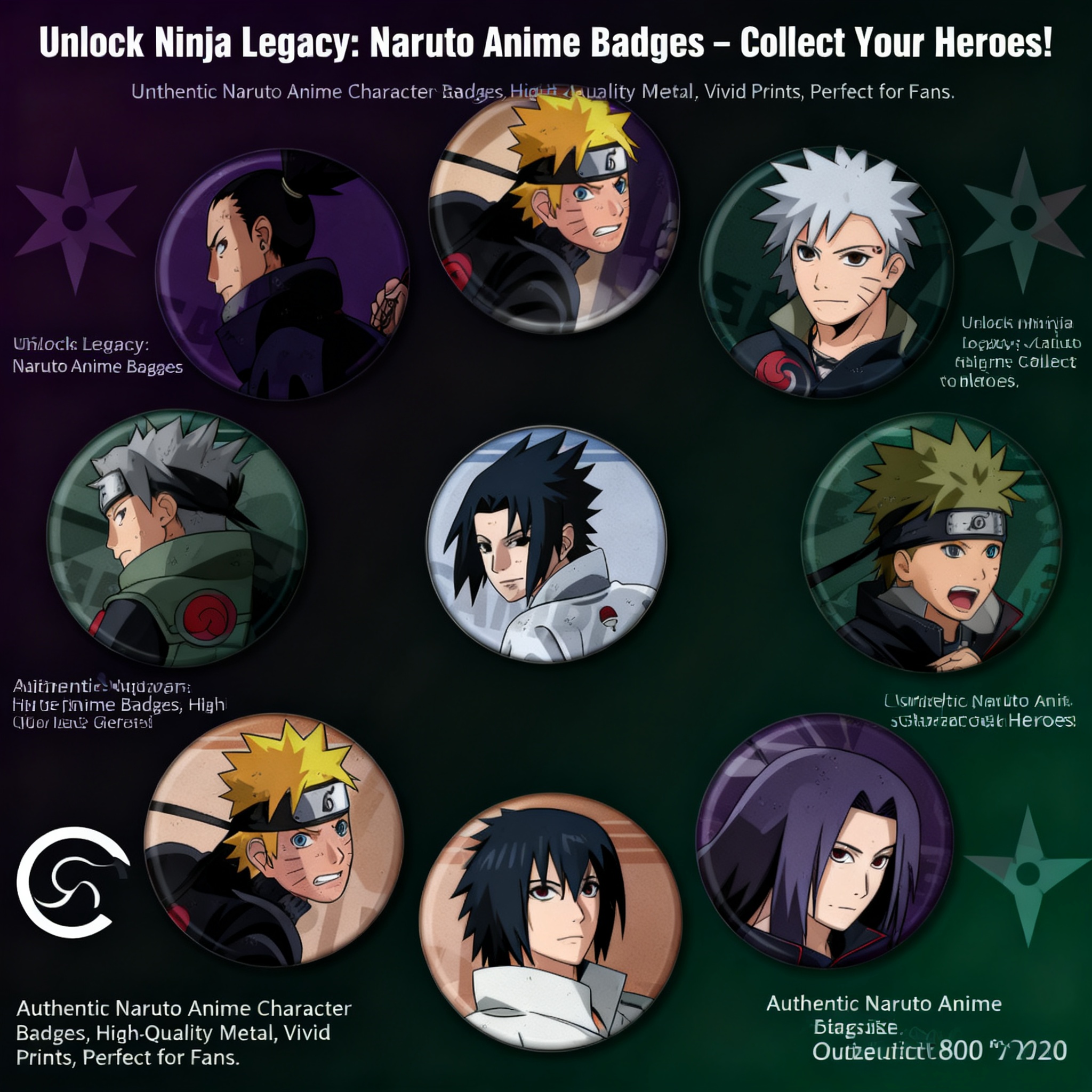 Anime Cosplay Naruto - Naruto Anime Badge Pin Set Kakashi