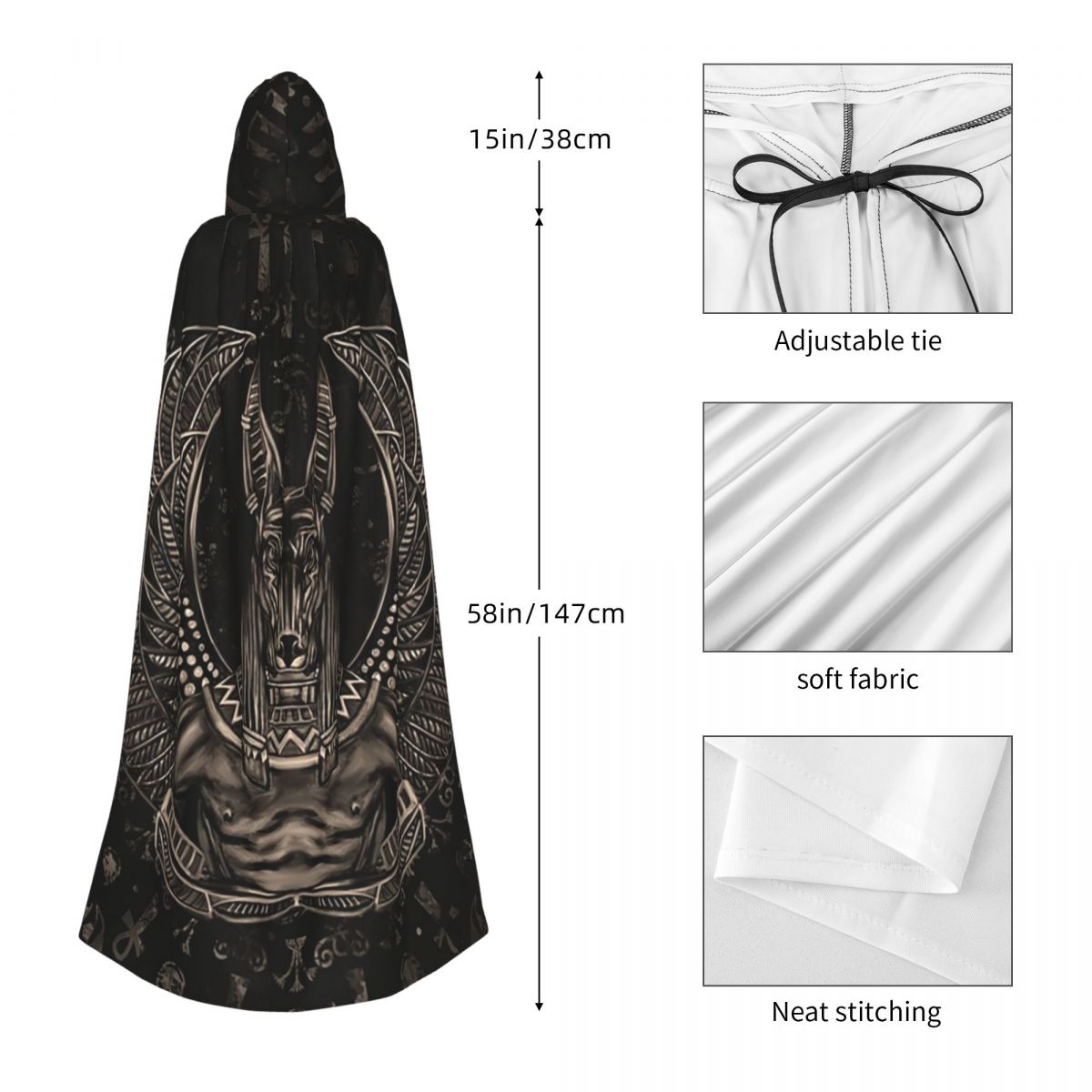 Anubis Egyptian God Sepia Long - Egypt Cosplay Anime reseña y precio