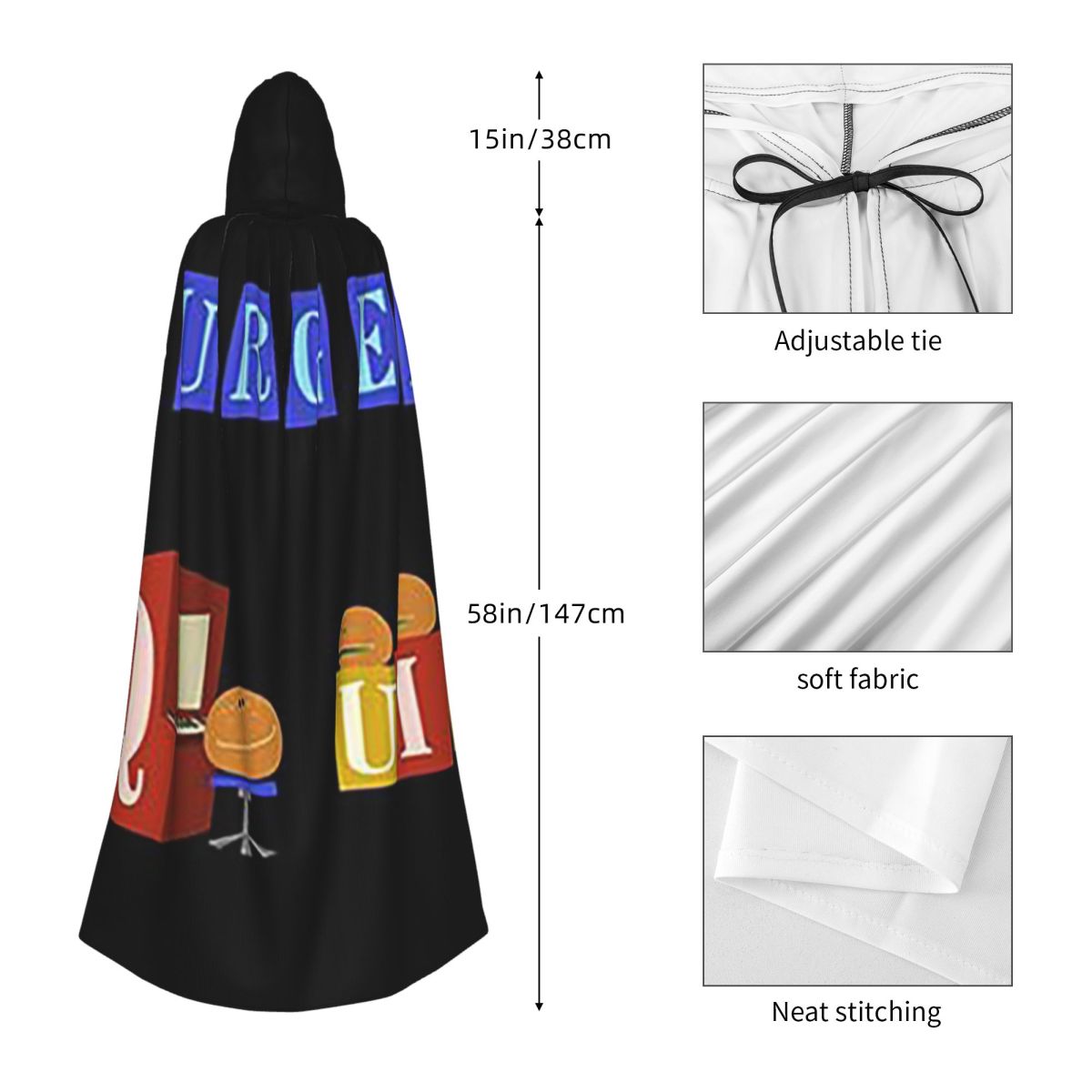 Burger Quiz New Logo Long Hood - Anime Cosplay Quiz reseña y precio