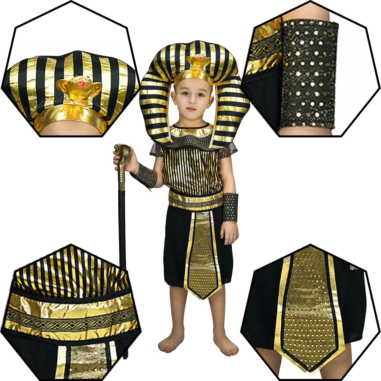 Egyptian Pharaoh Costume Hallo - Egypt Cosplay Anime reseña y precio