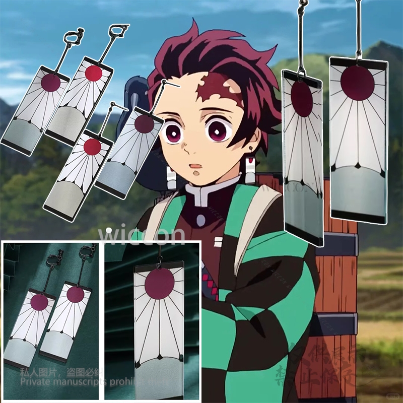 Acrylic Earrings Ear Clips Sty - Anime Cosplay Demon Slayer reseña y precio