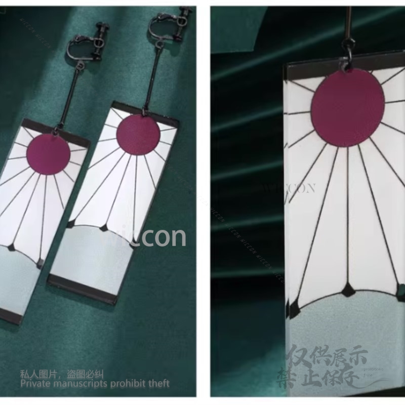 Acrylic Earrings Ear Clips Sty - Anime Cosplay Demon Slayer reseña y precio