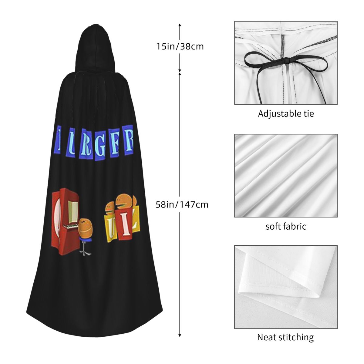 Burger Quiz New Logo Long Hood - Anime Cosplay Quiz reseña y precio