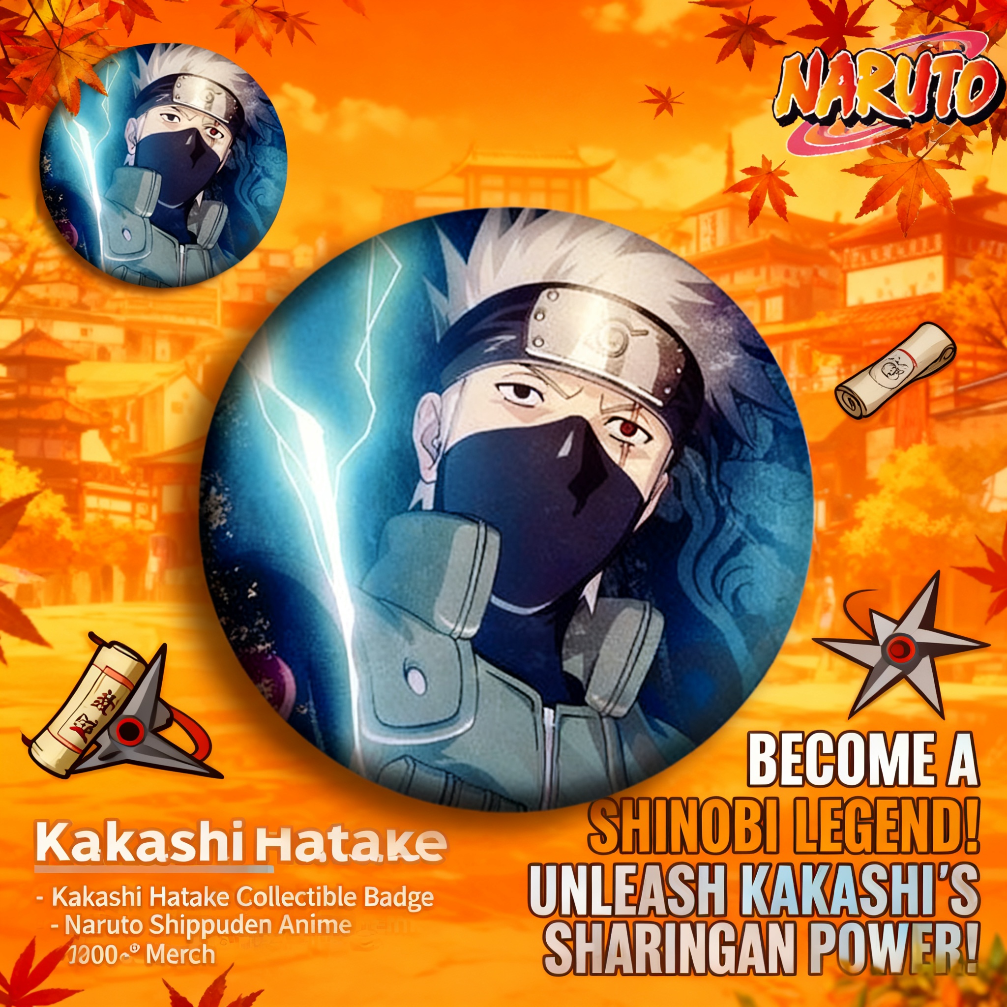 Naruto Anime Badge Pin 58mm Sa - Anime Cosplay Naruto reseña y precio