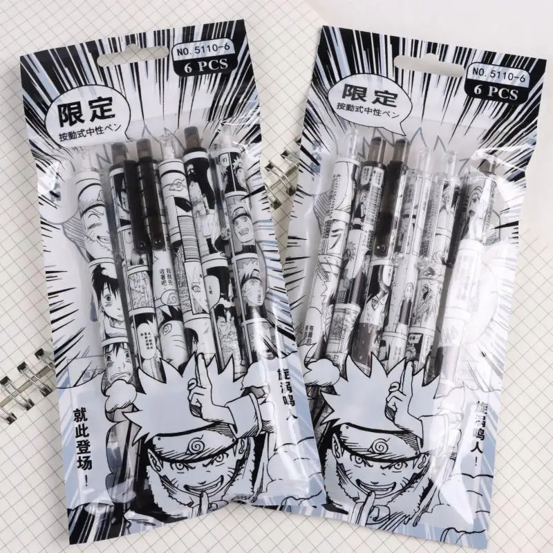 Naruto 6Pcs/set Gel Pen Anime  - Anime Cosplay Naruto reseña y precio